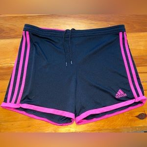Adidas, extra small, black and pink.